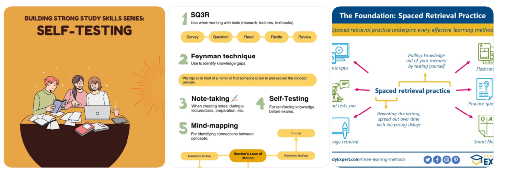Student using active recall study techniques
