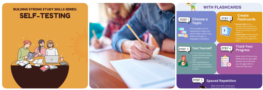 Student using ineffective study techniques such as re-reading notes